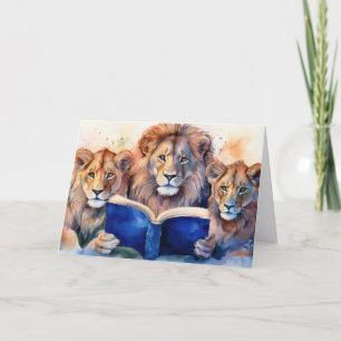 Sober Lion Pride Reading Big Book Recovery Card