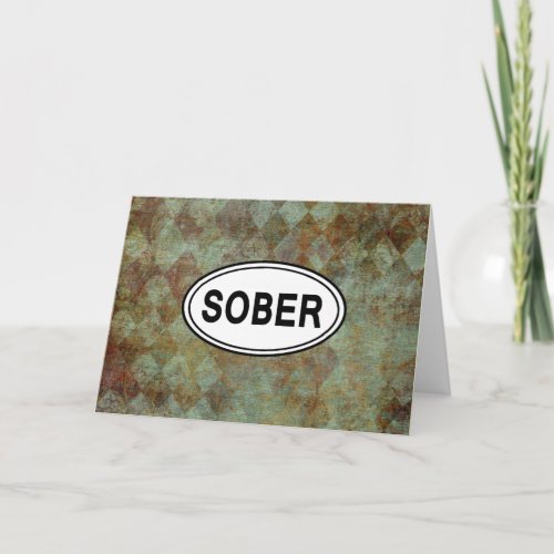 SOBER OVAL Sobriety Recovery AA Card