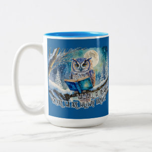 Sober Owl w/ Big Book AA Promises & Prayer Two-Tone Coffee Mug