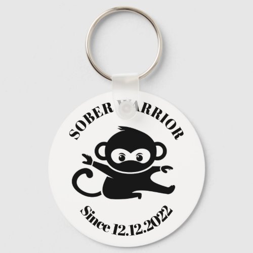 Sober Since Keychain for Addiction Recovery