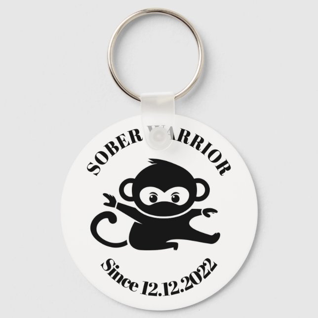 Sober Since Keychain for Addiction Recovery (Front)