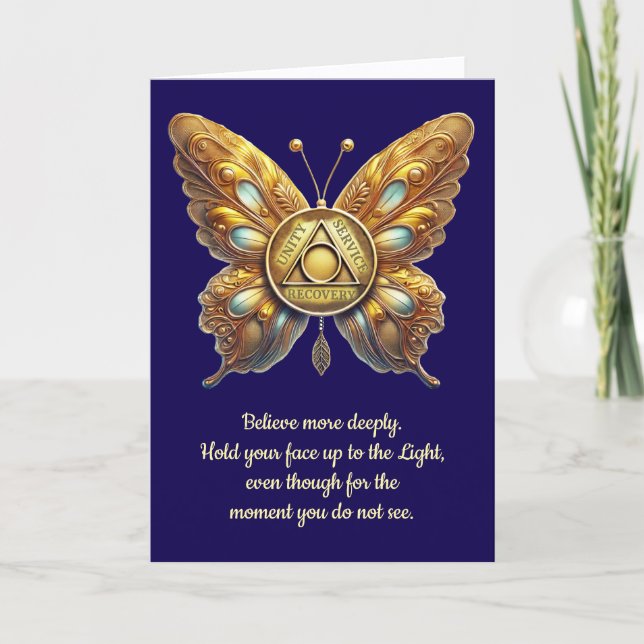 Sober Symbol Butterfly | Prayer Anniversary Card (Front)