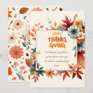 Sober Thanksgiving Cards with Fall Flowers