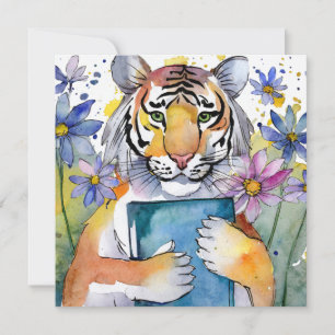 Sober Tiger Reading Big Book Recovery Card