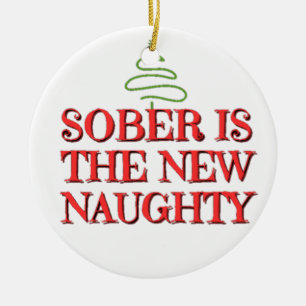 Soberiety christmas ceramic ornament