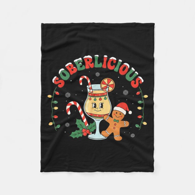 Soberlicious Sober Funny Sobriety Recovery Aa Na H Fleece Blanket (Front)