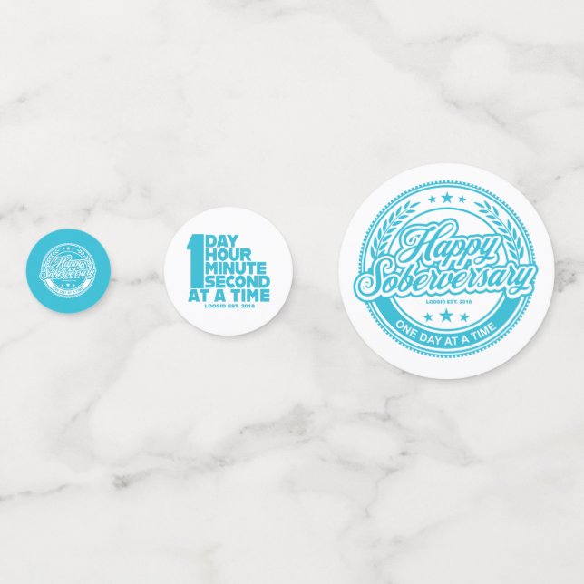 Soberversary Blue Table Confetti (Fronts)