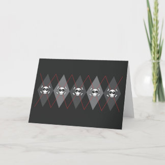 Sobieski Skull Argyle Black Greeting Card