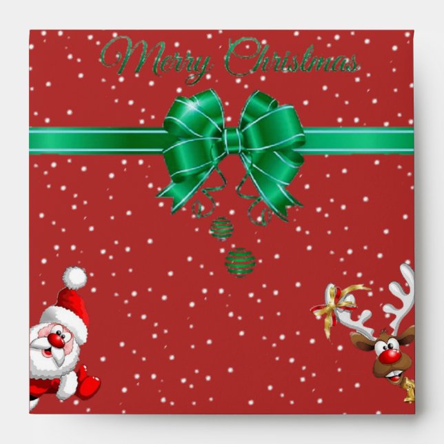 Sobre para navidad con cinta verde envelope (Front)