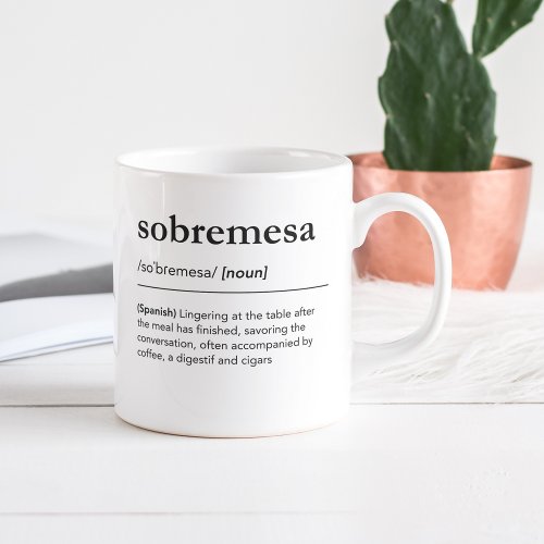 Sobremesa definition spanish words dictionary coffee mug