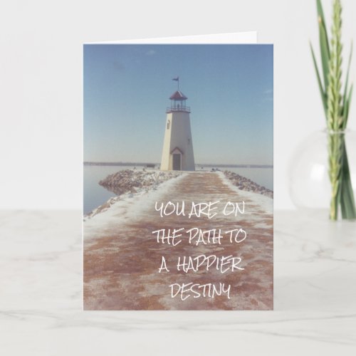 Sobriety Birthday Recovery Lighthouse Photography Card