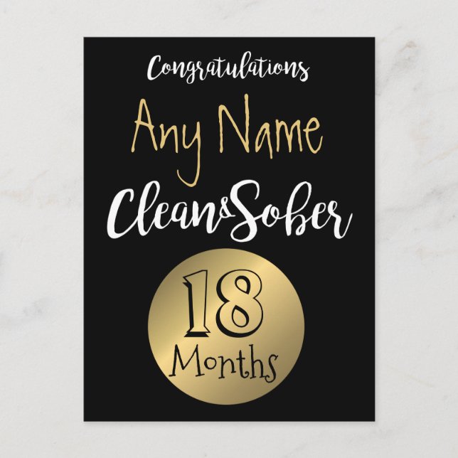 Sobriety card 12 step sober anniversary birthday (Front)