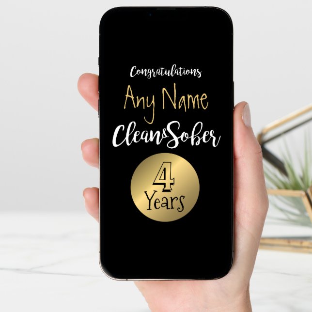 Sobriety card 12 step sober anniversary birthday (Front Digital)