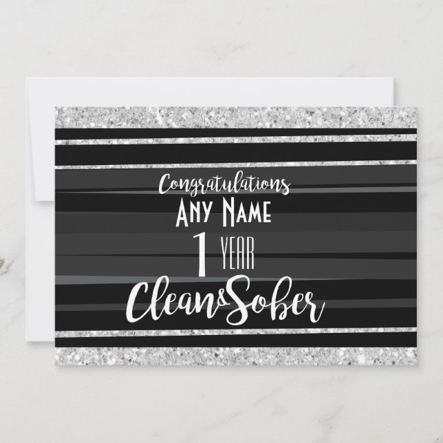 Sobriety card personalized 12 step recovery AA NA (Front)