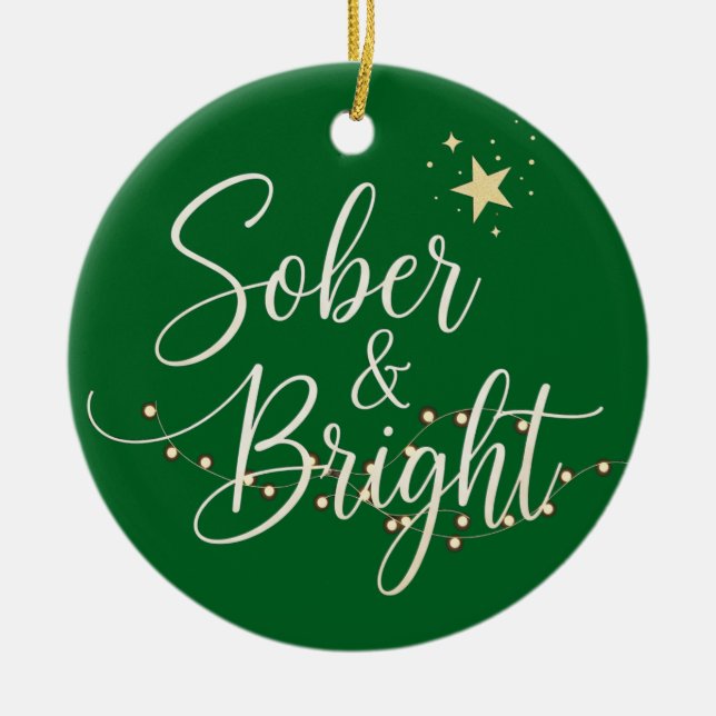 Sobriety christmas  ceramic ornament (Front)