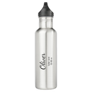 Sobriety Custom Name and Sober Date Affirmation Stainless Steel Water Bottle