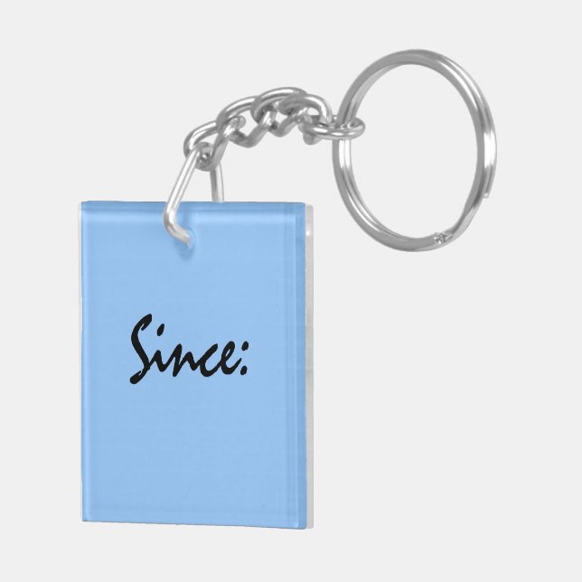 Sobriety Date Key Tag Keychain (Back Right)