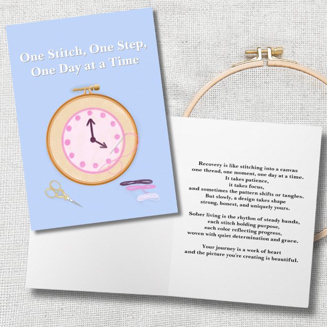 Sobriety Encouragement Needlepoint Canvas Card (Creator Uploaded)