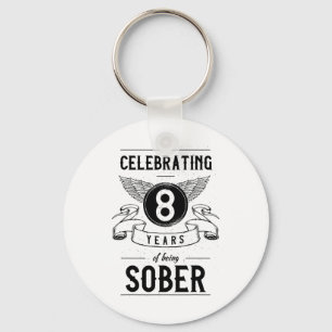 Sobriety Gift Recovery Anniversary 8 Years Sober  Keychain