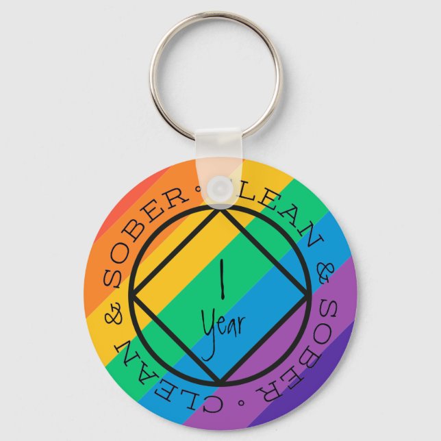 Sobriety Keychain Custom Personalized Keepsake (Front)