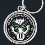 Sobriety Medallion with Green Butterfly Recovery Keychain<br><div class="desc">Our Addiction Recovery Medallion Keychains are a perfect way to recognize a Sobriety Birthday or Recovery Anniversary because they offer something that mass produced medallion keychains just can't... the option to personalize! Make them feel unique and appreciated by giving personalized. Add any name, recovery date and length of sobriety! Designed...</div>
