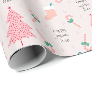 Sobriety Pink Pastel Christmas Gift Wrapping Paper