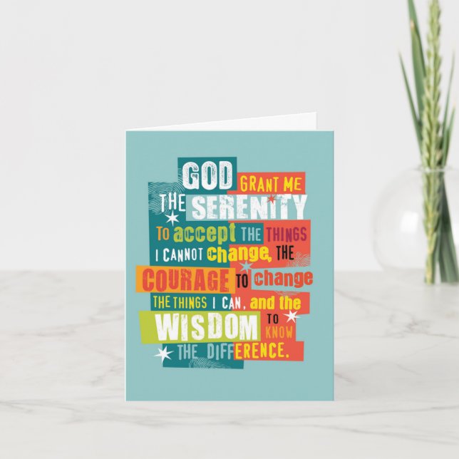 Sobriety Recovery Card - Serenity Sobriety Prayer (Front)