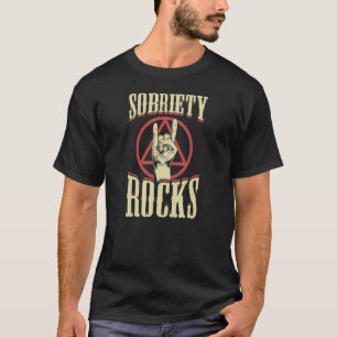 Sobriety Rocks In Recovery Symbol Inspirational So T-Shirt
