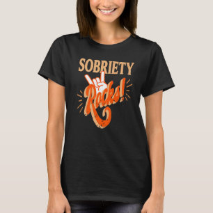 Sobriety Rocks! Retro Cool Sober Designs Present P T-Shirt