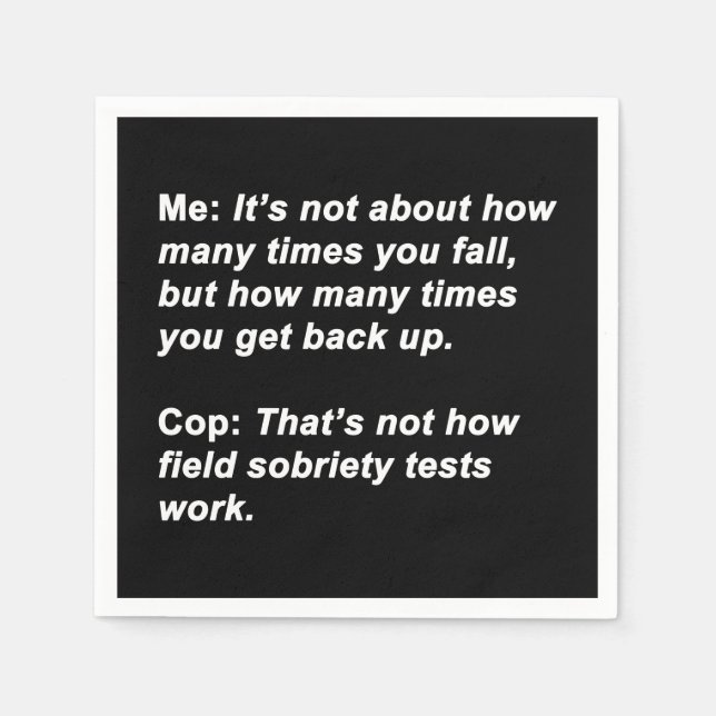 Sobriety Test Napkins (Front)