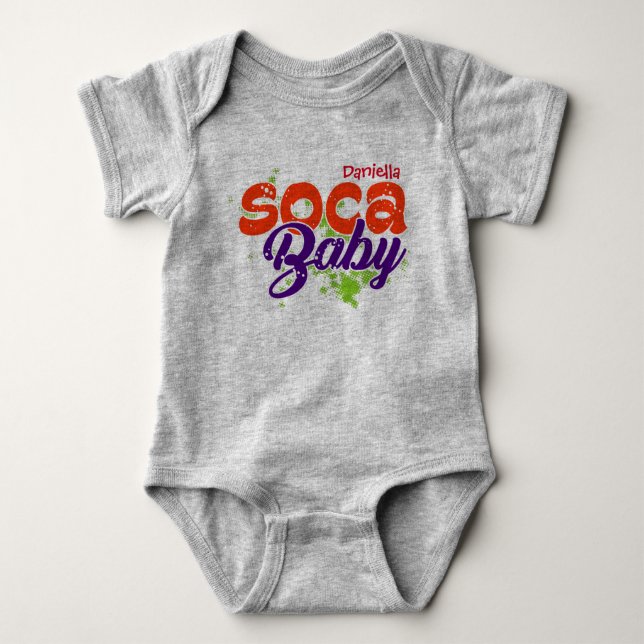 Soca Baby Typography Bodysuit (Front)