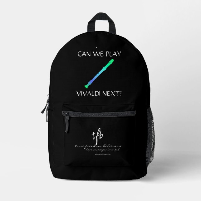 Soca Cools Recorder  Printed Backpack (Front)