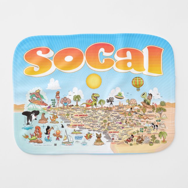 SoCal Baby Burp Cloth (Front Horizontal)