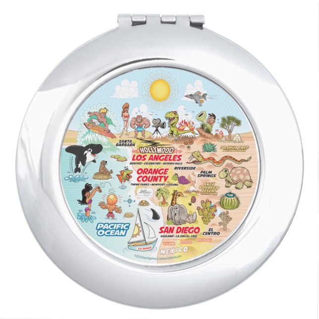 SoCal Beach Paradise Compact Mirror (Front)