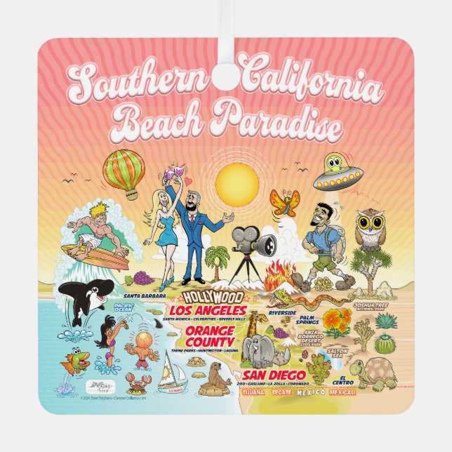 SoCal Beach Paradise Metal Ornament (Front)