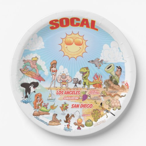 SoCal Beach Paradise Paper Plate
