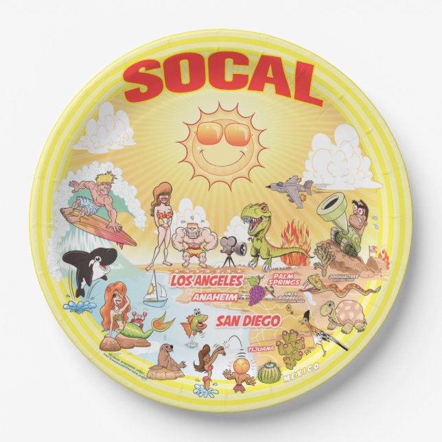 SoCal Beach Paradise Paper Plate (Front)