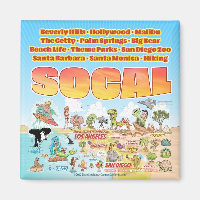 SoCal Cartoon Magnet (Front)