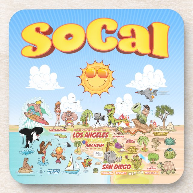 SoCal Cute Beverage Coaster (Front)