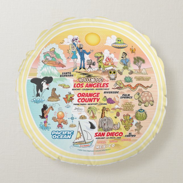SoCal Dream Round Pillow (Front)