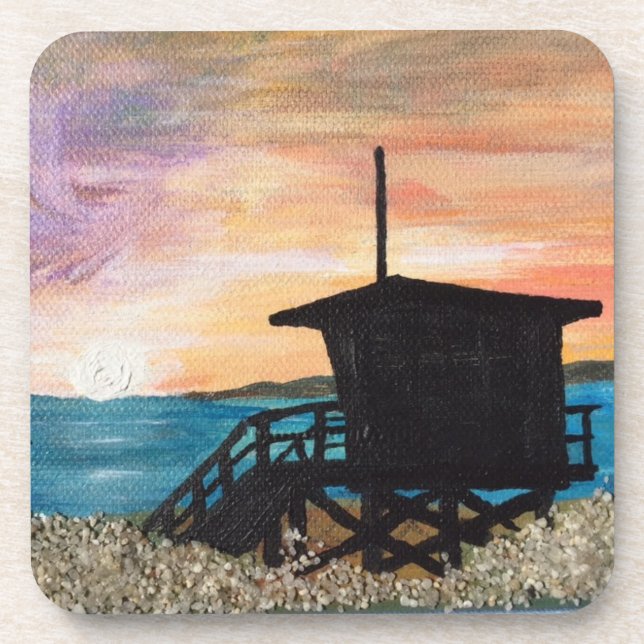 SoCal Lifeguard Stand Beverage Coaster (Front)