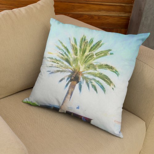 SoCal Palm Throw Pillow
