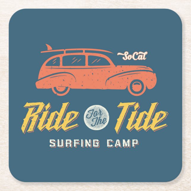 Socal Ride For The Tide Square Paper Coaster (Front)