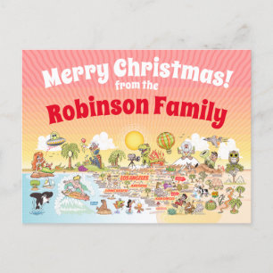 SoCal Sunset Custom Christmas Postcard