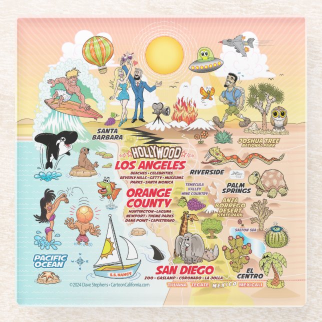 SoCal Sunset Glass Coaster (Front)