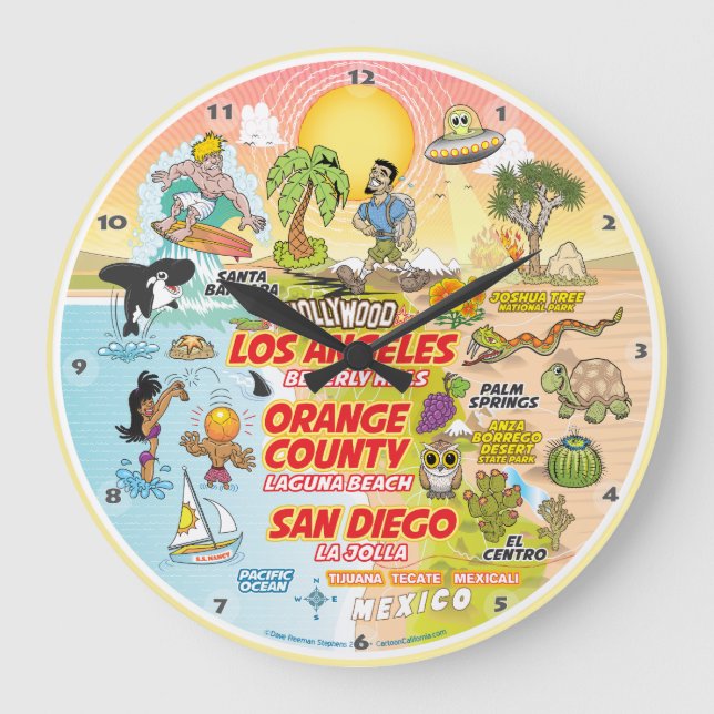 SoCal Sunset Large Clock (Front)