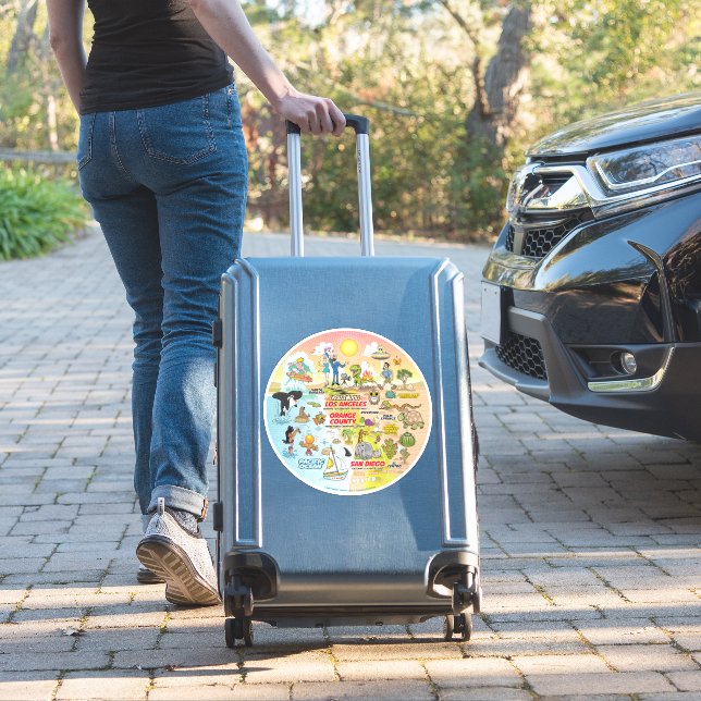 SoCal Sunset Sticker (Suitcase Insitu)