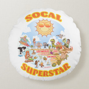 SoCal Superstar Round Pillow