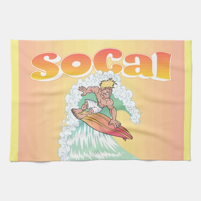 SoCal Surfer Kitchen Towel (Horizontal)