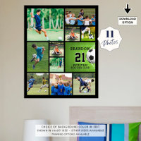 Soccer 11 Photo Collage Personalized Poster